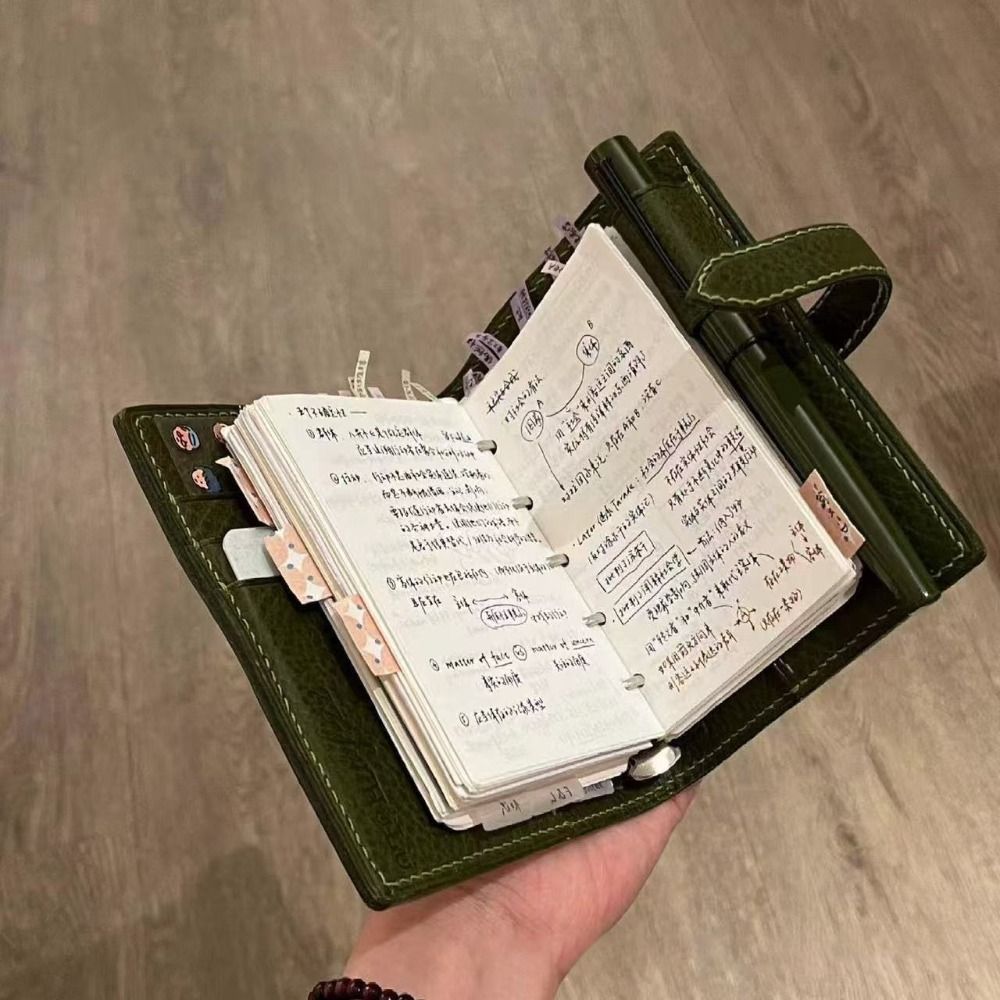 Vintage Leather Journal Notebook - Nieuwe M5 notitieboekjes van groen leer,
