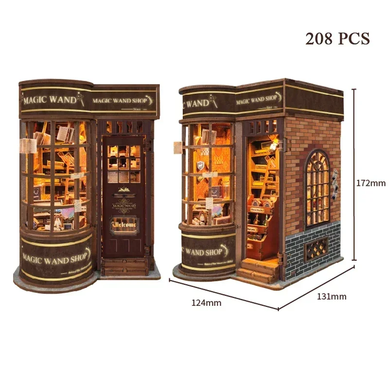 DIY houten miniatuurmodelsets, - Diy Wooden Book Nook Kit Shelf Insert recensie en prijs