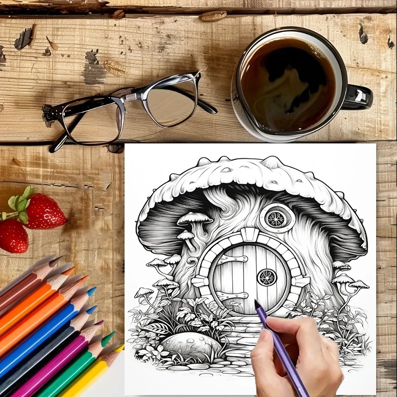Kleurboek Fairy Door voor volw - Adult Coloring Book Stress Relief recensie en prijs