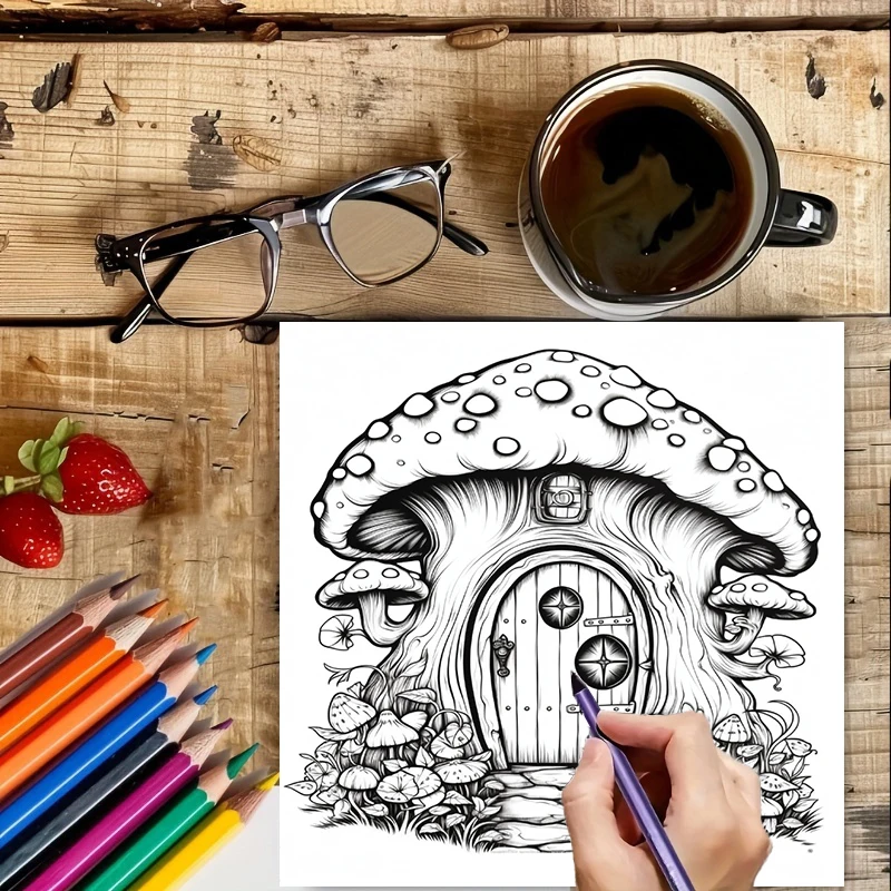 Kleurboek Fairy Door voor volw - Adult Coloring Book Stress Relief recensie en prijs