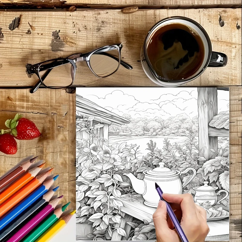 Tea In The Gardens kleurboek v - Adult Coloring Book Stress Relief recensie en prijs